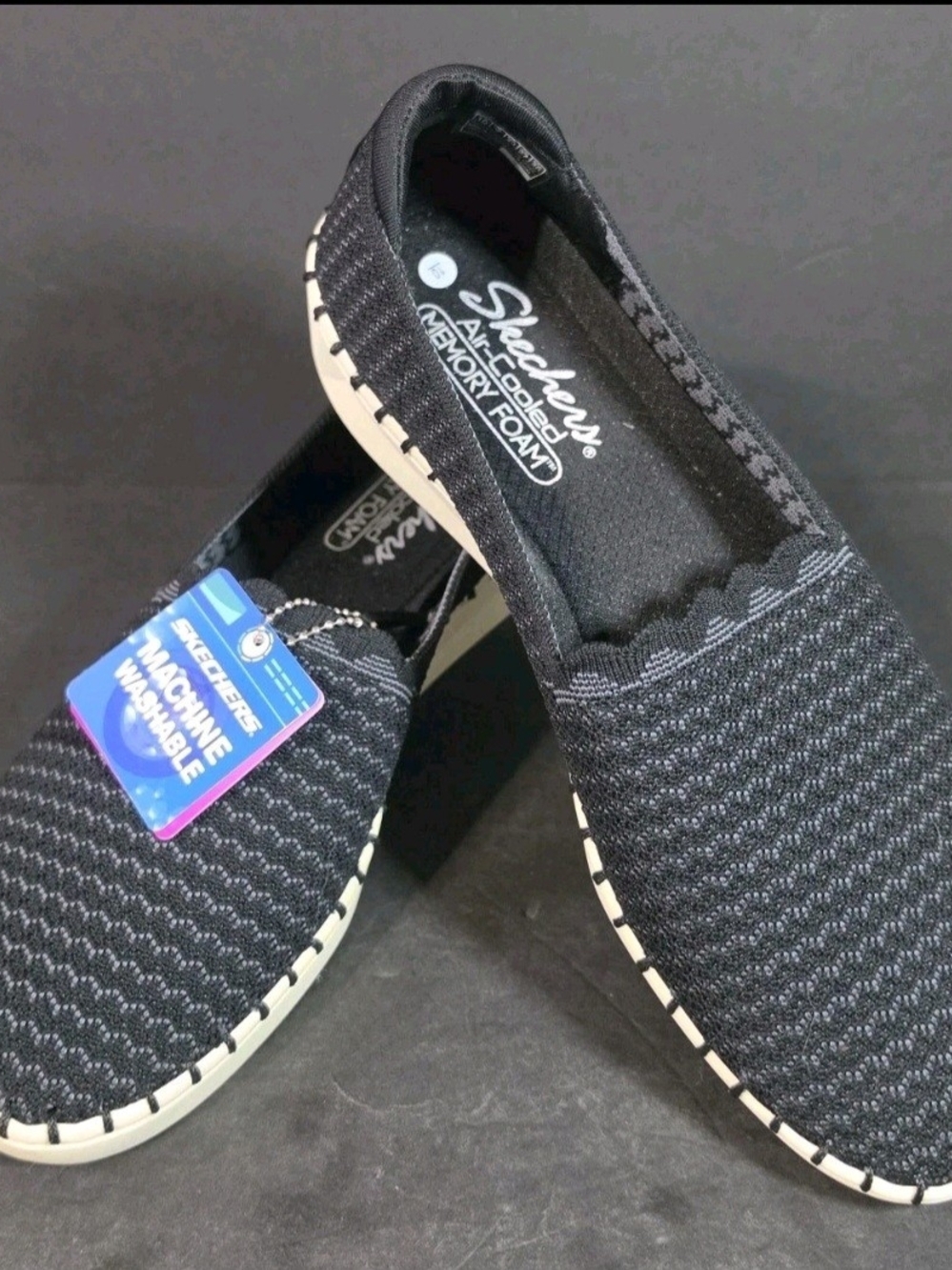 Skechers Black Slip-On Memory Foam Loafers for WoMen - Picture 2 of 7